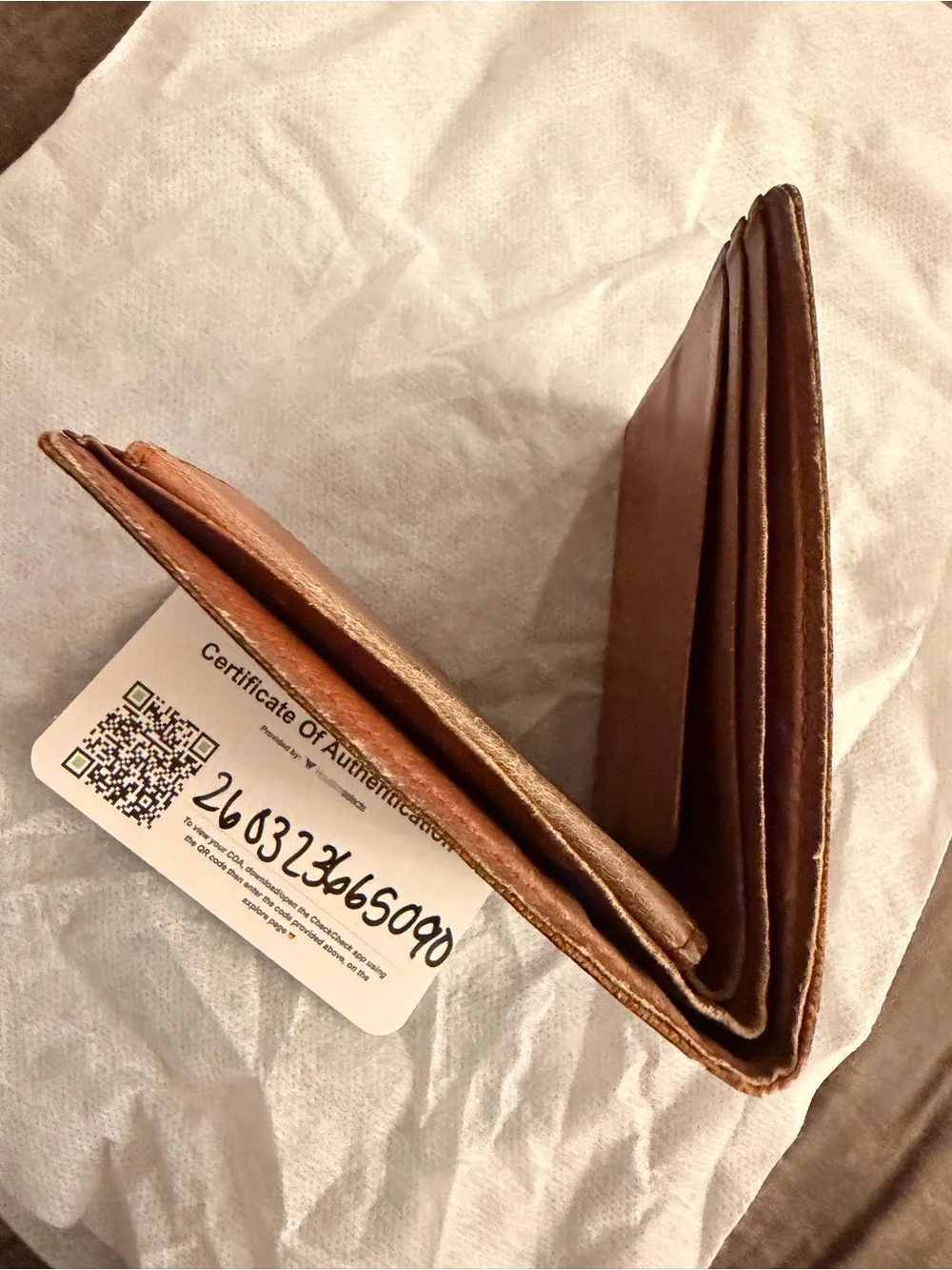 Louis Vuitton Monogram Canvas Bifold Wallet in Brown and Tan